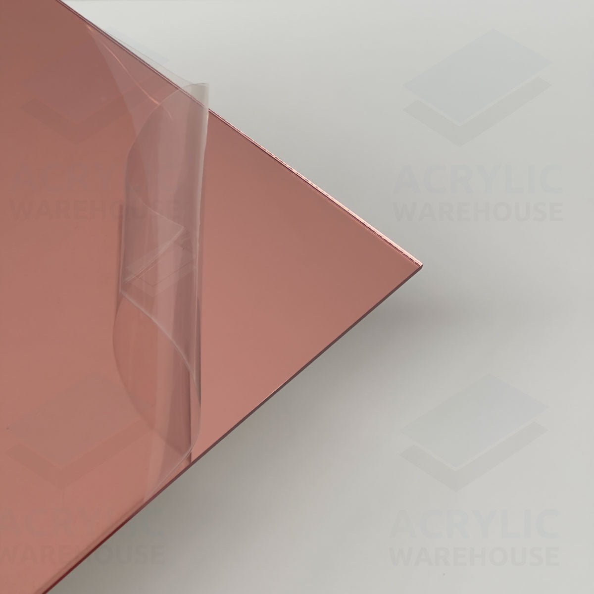 3mm Pink Rose Gold Mirror Acrylic 2440x1220mm (White Backing) AA