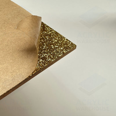 2.8mm Gold Glitter Acrylic 600x1200mm (Gloss/Gloss) AA