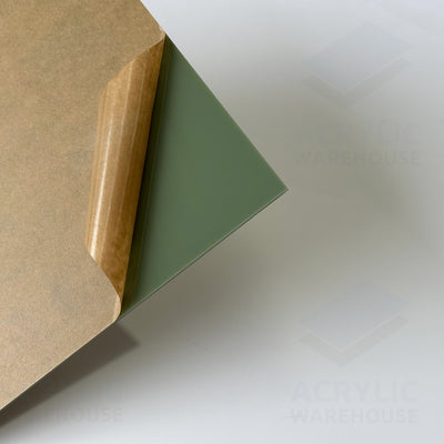 3mm Olive Green Acrylic 2420x1220mm (Gloss/Gloss) AA